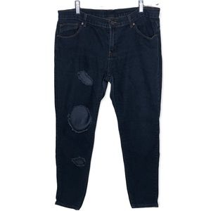 Distressed Ripped Stretch Blue Jeans Size 34 Waist